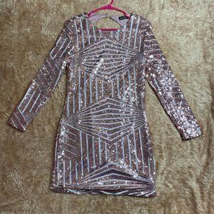 Bee Free - Pink Backless Sequin Dress Size Small